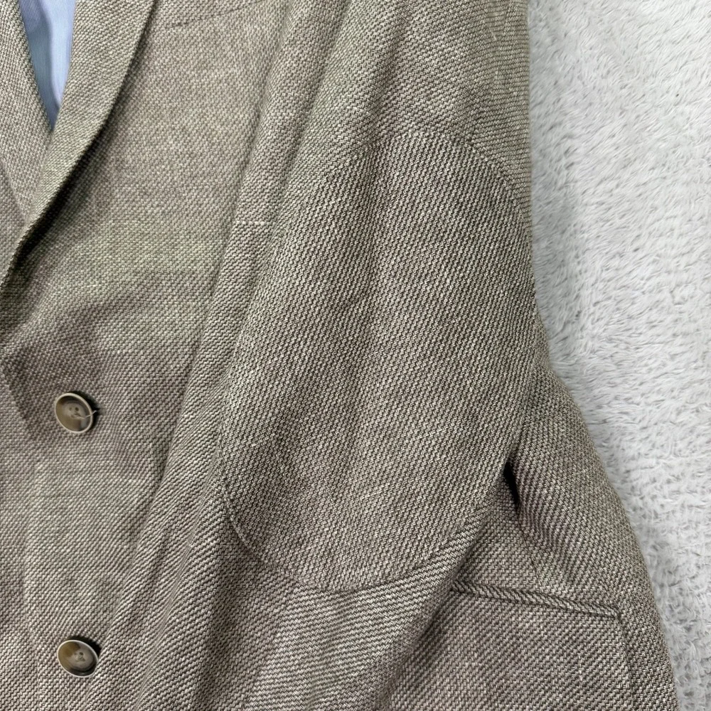 Joseph Abboud Men 38R Slim Fit Sport Coat Heritage Comero Linen Wool Elbow Patch